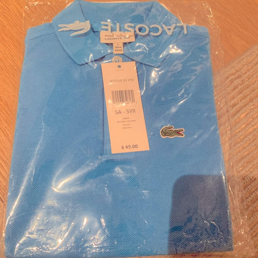 Lacoste polo kids size 5